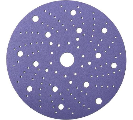 Диск шлифовальный на пленочной основе SANDWOX 328 PLUS Purple Ceramic Multi holes (150мм, Р80, 50шт) 328P.150.080.LC