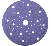 Диск шлифовальный на пленочной основе SANDWOX 328 PLUS Purple Ceramic Multi holes (150мм, Р240, 50шт) 328P.150.240.LC