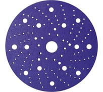 Диск шлифовальный на пленочной основе SANDWOX 328 PLUS Purple Ceramic Multi holes 150мм, Р150, 50шт 328P.150.150.LC