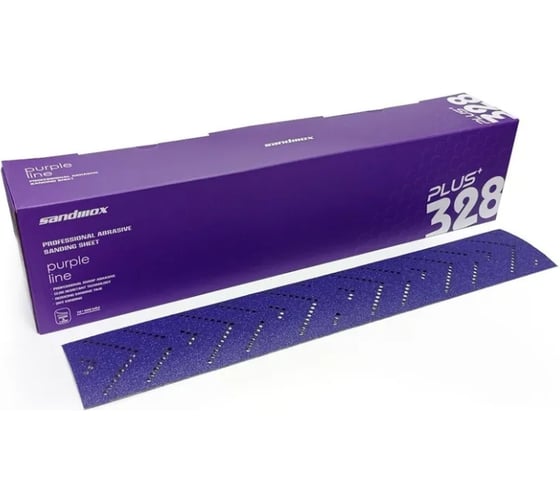 Полоски шлифовальные на пленочной основе SANDWOX 328 Purple Ceramic Multi holes Plus 70*400мм, Р120, 50шт 328P.70.40.120.LC