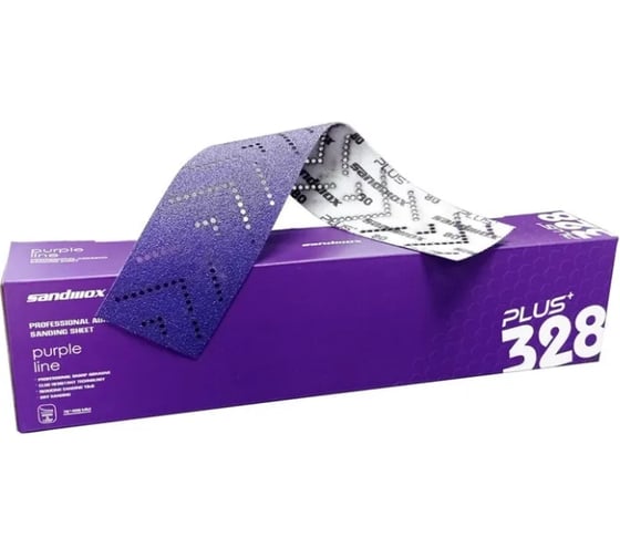 Полоски шлифовальные на пленочной основе SANDWOX 328 Purple Ceramic Multi holes Plus 70*400мм, Р120, 50шт 328P.70.40.120.LC