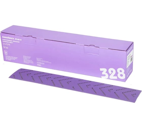 Полоски шлифовальные на пленочной основе SANDWOX 328 Purple Ceramic Multi holes Plus (70*400мм, Р240, 50шт) 328P.70.40.240.LC