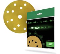 Шлифовальный круг абразивный на липучке REXXTOOL RAPTOR 150мм, 15 отв., 10 штук, P600 RXT-RAPTOR-150-15-600