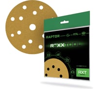 Шлифовальный круг абразивный на липучке REXXTOOL RAPTOR 150мм, 15 отв., 10 штук, P120 RXT-RAPTOR-150-15-120