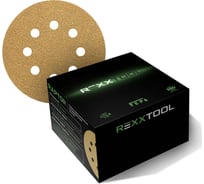 Шлифовальный круг абразивный на липучке REXXTOOL RAPTOR 125мм, 8 отв., 50 штук , P80 RXT-RAPTOR-50-125-8-80