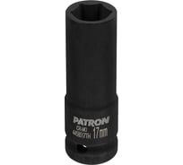 Головка ударная глубокая тонкостенная Patron шестигранная, 17мм, 1/2" P-4458517TH(64691)