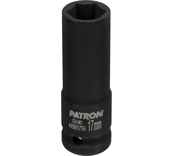 Головка ударная глубокая тонкостенная Patron шестигранная, 17мм, 1/2" P-4458517TH(64691)