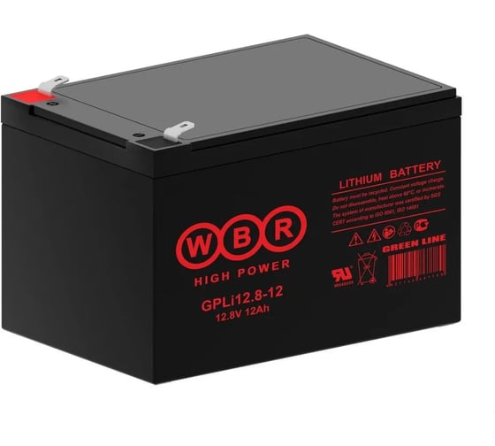 Аккумуляторная батарея литиевая WBR LiFePO4 GPLi12-12 12В 12 Ач УТ-00002637