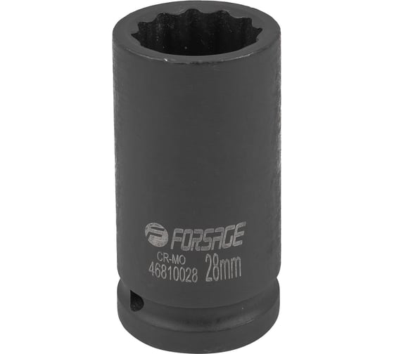 Головка ударная глубокая 12-гранная Forsage 28 мм, 3/4DR F-46810028(59005) 1