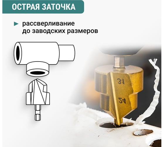 Набор ступенчатых сверл VIRA для полипропиленовых труб 15-19 18-24 24-31 мм шестигранный хвостовик 551403