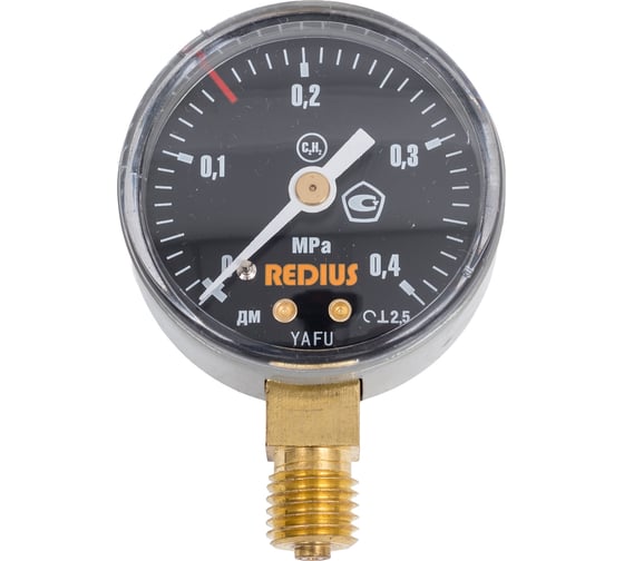 Манометр ацетиленовый Redius 0.4 МПа 102031 1