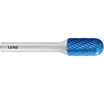 Бор-фреза по металлу твердосплавная LENZ форма C, цилиндр со сферическим концом, 16x25x8х70 мм, C3, с покрытием Blue LZBC 125 C3