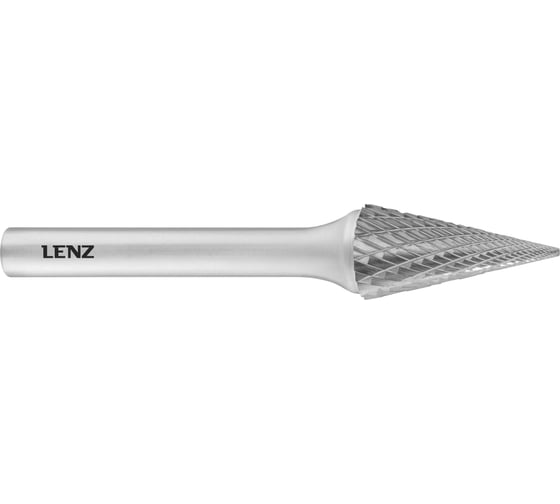 Бор-фреза по металлу твердосплавная LENZ форма M, конус, 10x20x6х65 мм, N3, без покрытия LZBM 040 N3