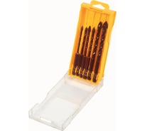 Набор сверл квадро титан по стеклу/керамике, удлиненные SKOLE (ST3) 6шт, 4,5,6,6,8,10мм ST3-6PCL