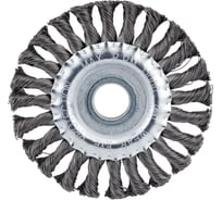 Корщетка дисковая Diamond Industrial 125x22.2 мм жесткая крученая проволока 0.5 мм DIDSHH12522