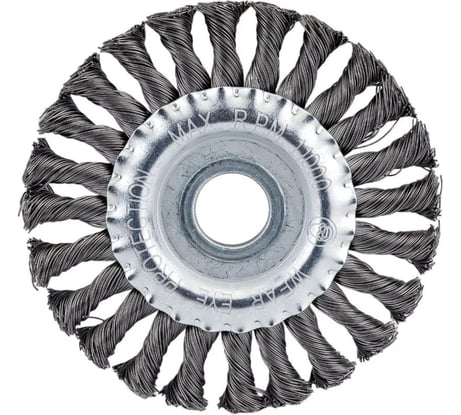 Корщетка дисковая Diamond Industrial 125x22.2 мм жесткая крученая проволока 0.5 мм DIDSHH12522