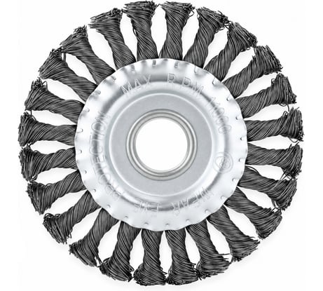 Корщетка дисковая Diamond Industrial 125x22.2 мм жесткая крученая проволока 0.5 мм DIDSHH12522