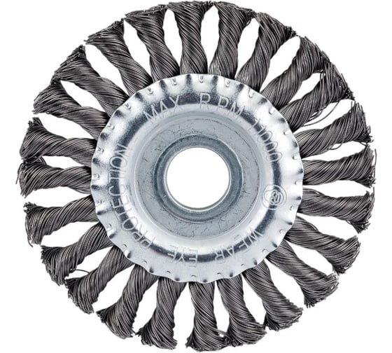 Корщетка дисковая Diamond Industrial 125x22.2 мм жесткая крученая проволока 0.5 мм DIDSHH12522