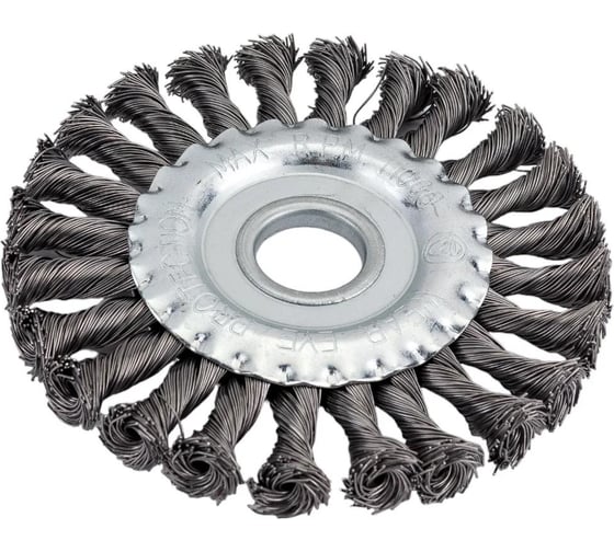 Корщетка дисковая Diamond Industrial 125x22.2 мм жесткая крученая проволока 0.5 мм DIDSHH12522