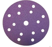 Диск шлифовальный ABRAFORCE Purple Film на пленочной основе 15 отв., 150 мм, Р150, 5 шт 166100