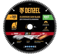 Пильный диск по алюминию DENZEL 305x30 мм, 100 зубьев 733807