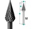 Бор-фреза твердосплавная Diamond Industrial тип M 8x17 мм S=6 мм коническая заостренная DIDBFM0817 7