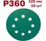 Шлифовальные круги на липучке Vitatools 125 мм, P360, 10 штук GR-125-P360-10-8 2