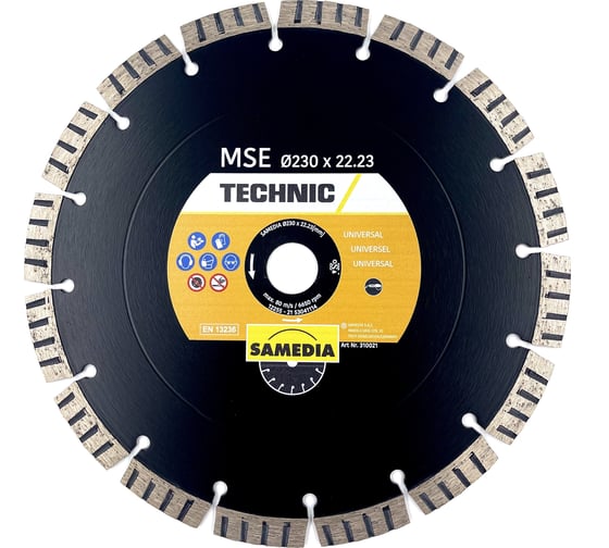 Диск алмазный универсальный TECHNIC MSE (230х22.23 мм; 16 сегментов) SAMEDIA 310021 1
