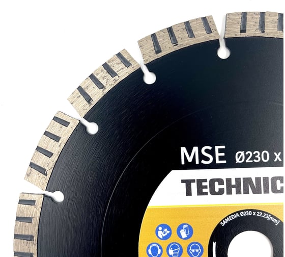 Диск алмазный универсальный TECHNIC MSE (230х22.23 мм; 16 сегментов) SAMEDIA 310021