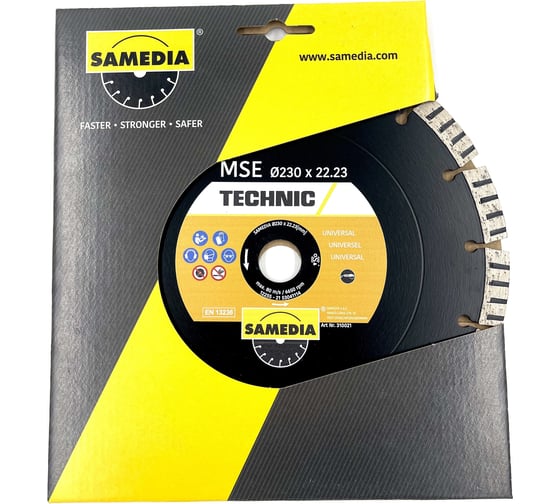 Диск алмазный универсальный TECHNIC MSE (230х22.23 мм; 16 сегментов) SAMEDIA 310021