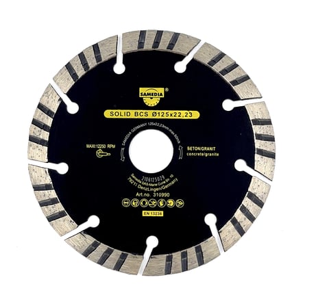 Диск для резки бетона SOLID BCS (125х22.23 мм; 9 сегментов) SAMEDIA 310990