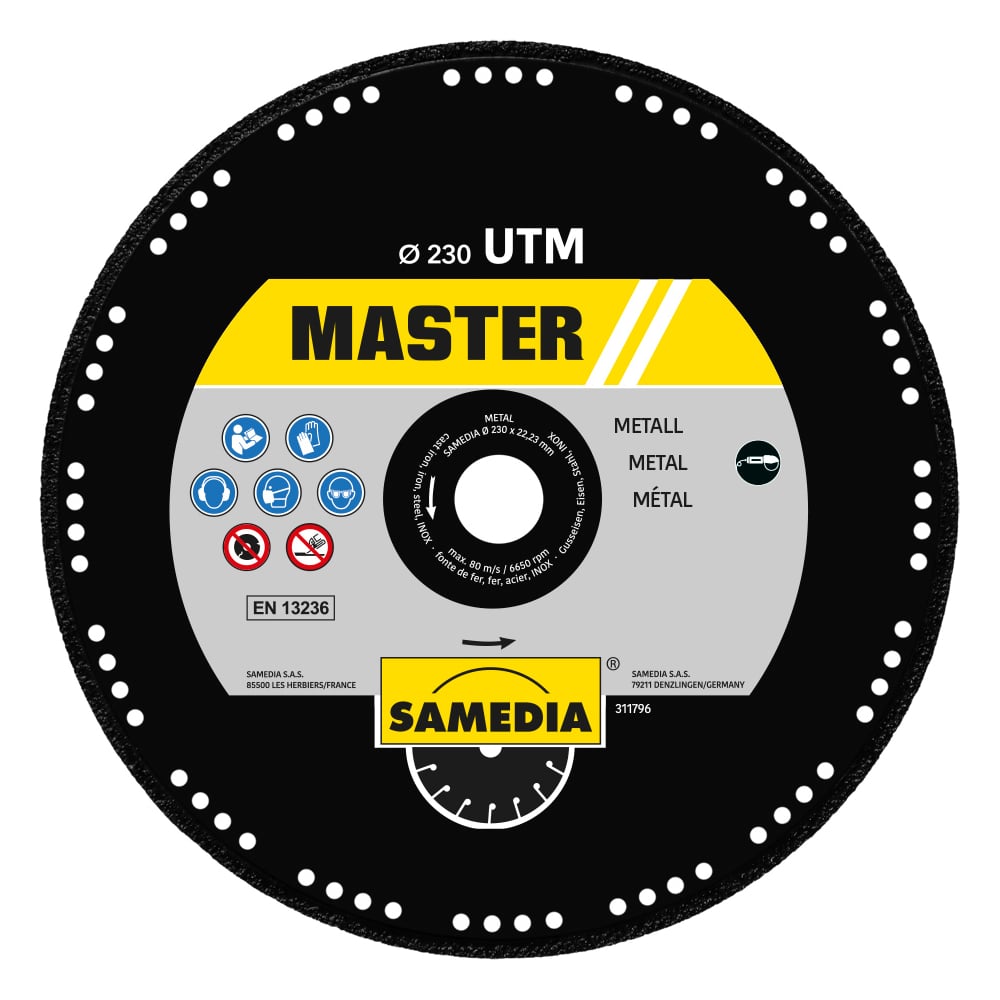 Диск для резки металла MASTER UTM (230x22.23 мм) SAMEDIA 311796 ...
