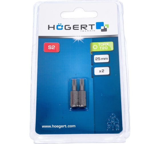 Биты (2 шт; TORX 20; 25 мм; сталь S2) HOEGERT TECHNIK HT1S363 1