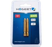 Биты (2 шт; PH2; 50 мм; сталь S2 TiN) HOEGERT TECHNIK HT1S392