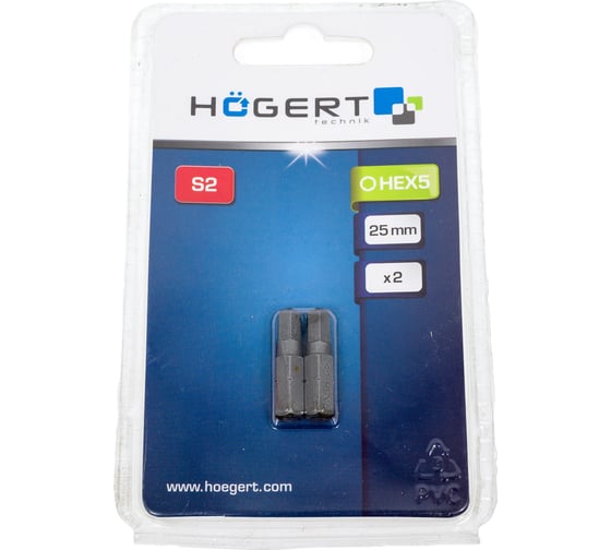 Биты (2 шт; HEX 5; 25 мм) HOEGERT TECHNIK HT1S345 1