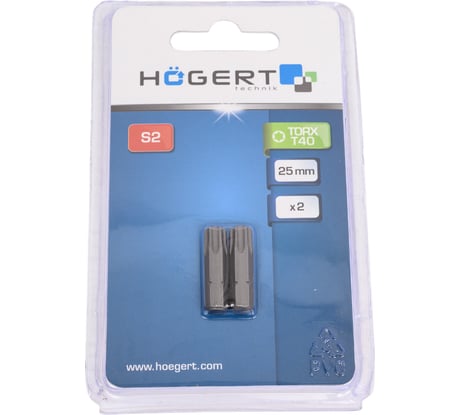 Биты (2 шт; TORX 40; 25 мм; сталь S2) HOEGERT TECHNIK HT1S367