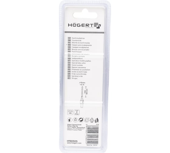 Сверло под конфирмат (5х90 мм; сталь HSS) HOEGERT TECHNIK HT6D505