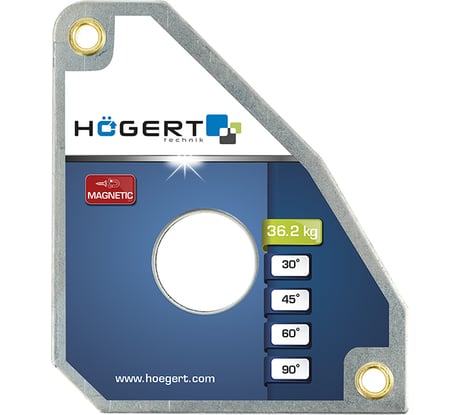 Угольник магнитный для сварочных работ (36.2 кг; 198x123x25 мм) HOEGERT TECHNIK HT3B660