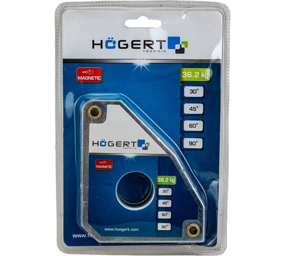 Угольник магнитный для сварочных работ (36.2 кг; 198x123x25 мм) HOEGERT TECHNIK HT3B660