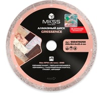 Диск алмазный по керамограниту MKSS Toolbox SS0411 Gressence 250x10x1,6x25,4мм SS04110250