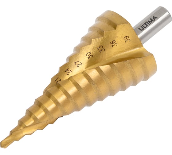 Сверло ступенчатое по металлу ULTIMA 4-39 мм 13 ступ, Р6М5, спираль 113711 1