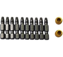 Набор магнитных бит EUROSTAR T20x33 10 шт. + 2 ограничителя АГ50060