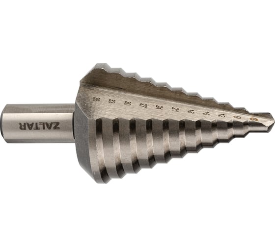 Сверло ступенчатое ZALTAR HSS, 9-36 мм, прямая канавка, трехплоскостной хвостовик ZA-05330 1