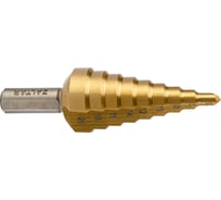 Сверло ступенчатое ZALTAR HSS TiN, Gr.2, 4-20 мм, прямая канавка, трехплоскостной хвостовик ZA-05347