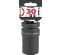 Головка ударная 6-гранная ARNEZI 30 мм, 1DR, Cr-Mo, удлиненная, на холдере R0500130