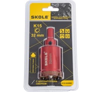 Коронка по керамике алмазная с центрирующим сверлом SKOLE (K15) 32 мм 032092