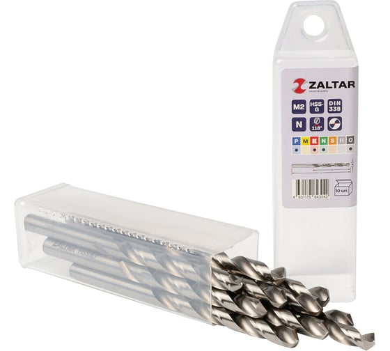 Сверло по металлу, индустриальное ZALTAR 10 шт, DIN 338, HSS-G, Тип N, 5xD, 6.70 мм ZA-73067-S10 1