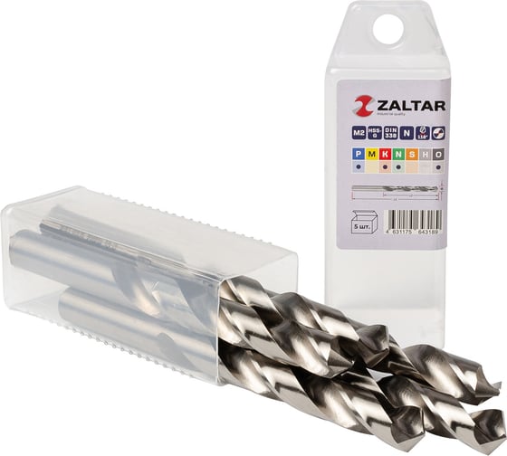Сверло по металлу, индустриальное ZALTAR 5 шт, DIN 338, HSS-G, Тип N, 5xD, 13.00 мм ZA-73130-S5 1