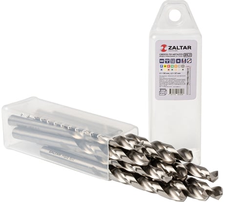 Сверло по металлу, индустриальное ZALTAR 10 шт, DIN 338, HSS-G, Тип N, 5xD, 6.00 мм ZA-73060-S10