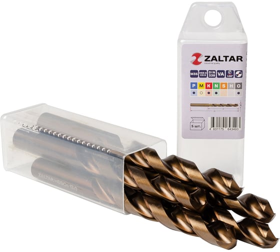 Сверло по металлу, индустриальное ZALTAR 5 шт, DIN 338, HSS-E Co5, Тип VA, 5xD, 13.00 мм ZA-74130-S5 1
